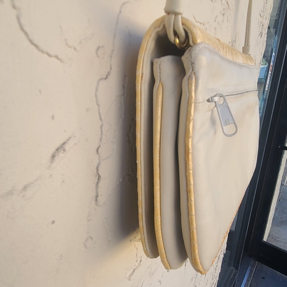 Vintage Cream Reptile Print Shoulderbag - Picture 4 of 8